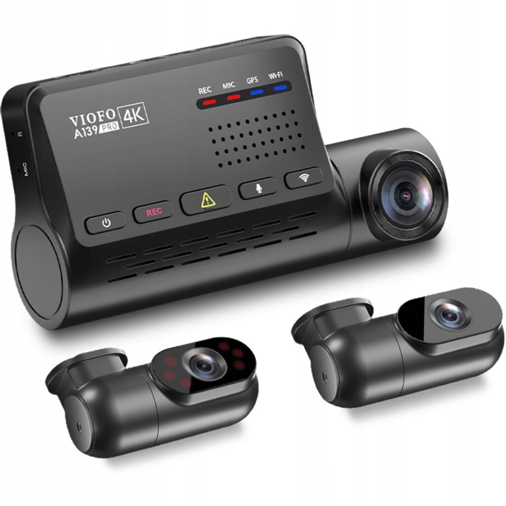 Wideorejestrator samochodowy VIOFO A139 PRO 3CH z filtrem CPL i trzema kamerami