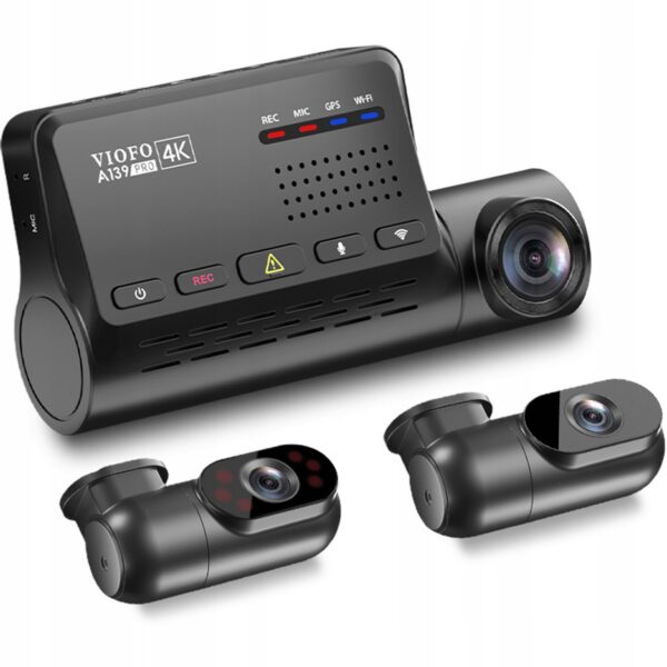 Wideorejestrator samochodowy VIOFO A139 PRO 3CH z filtrem CPL i trzema kamerami