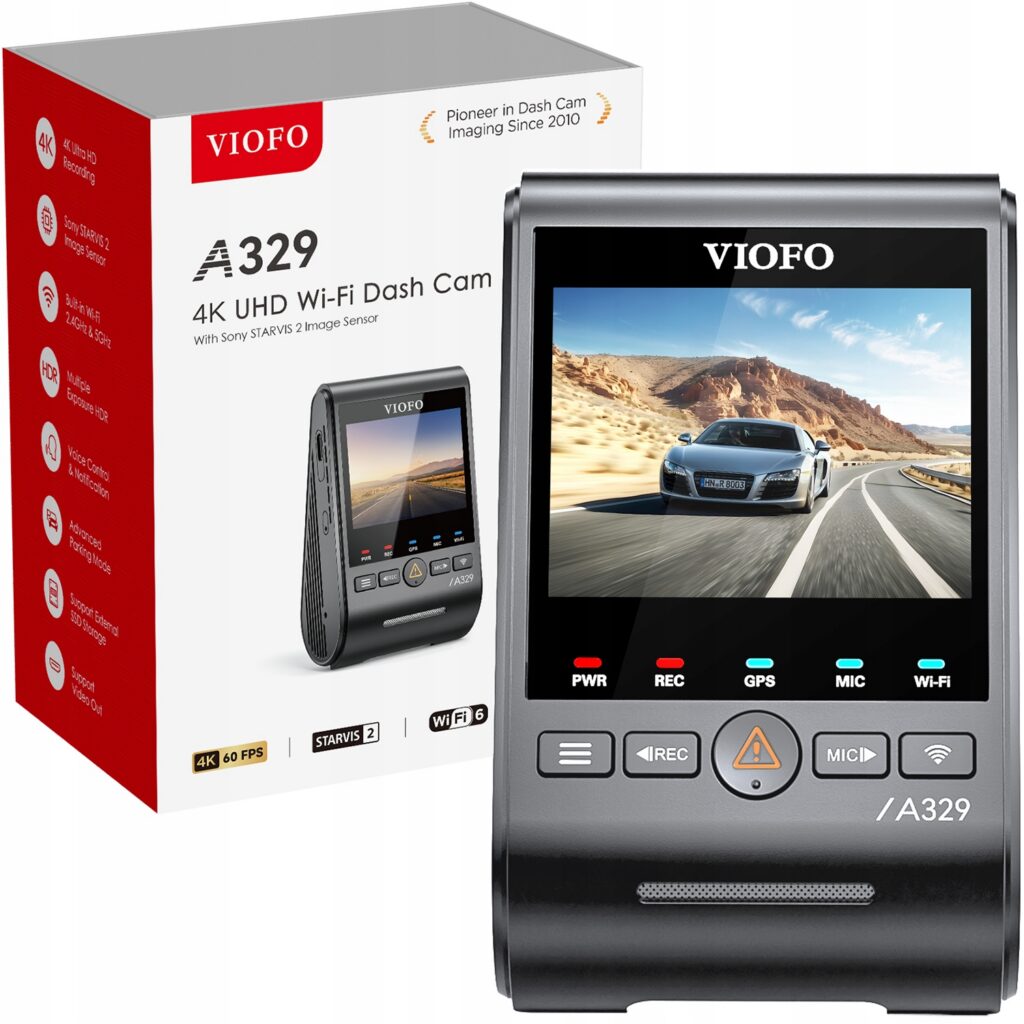 Kamera samochodowa VIOFO A329 1CH z obiektywem 4K 60fps i filtrem polaryzacyjnym CPL