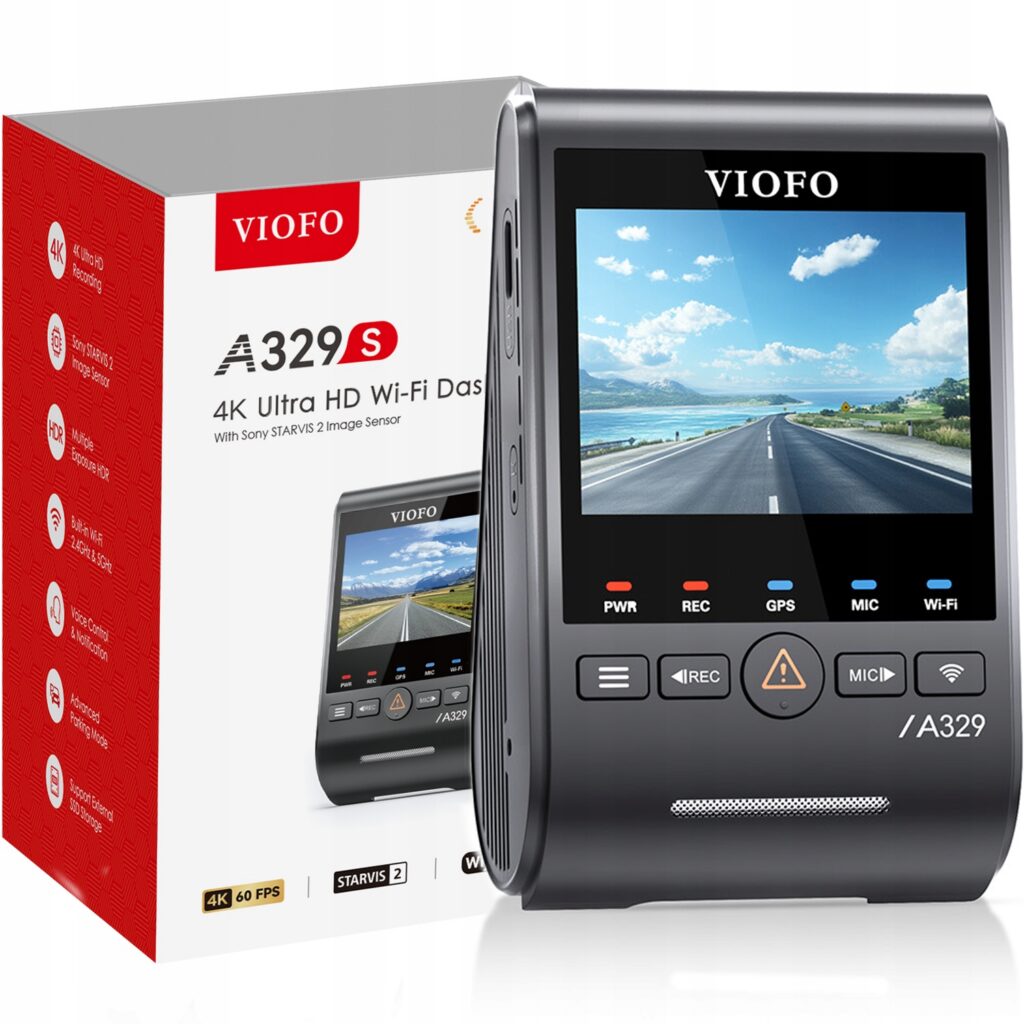 Kamera samochodowa VIOFO A329S 1CH z obiektywem 4K 60fps i filtrem polaryzacyjnym CPL
