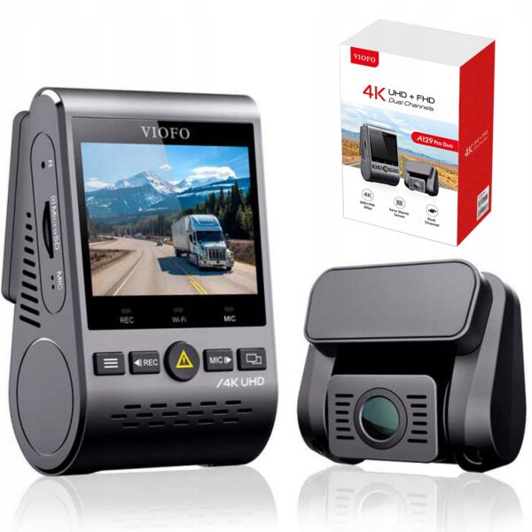Wideorejestrator samochodowy VIOFO A129 PRO DUO-G z modułem GPS i dwiema kamerami 4K oraz FULL HD