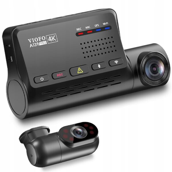 Wideorejestrator VIOFO A139 PRO 2CH IR z kamerą przednią 4K i modułem wewnętrznym na podczerwień