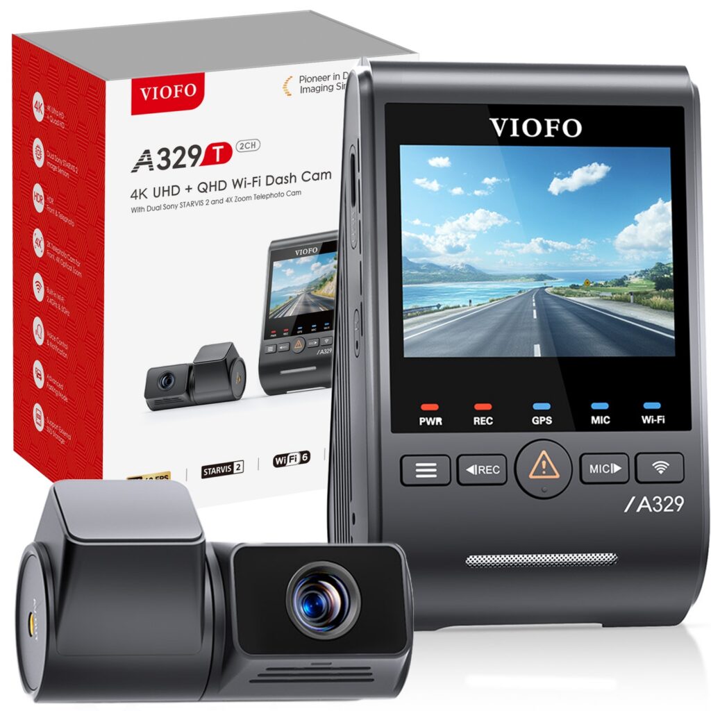 Wideorejestrator samochodowy VIOFO A329T 2CH z teleobiektywem i modułem GPS